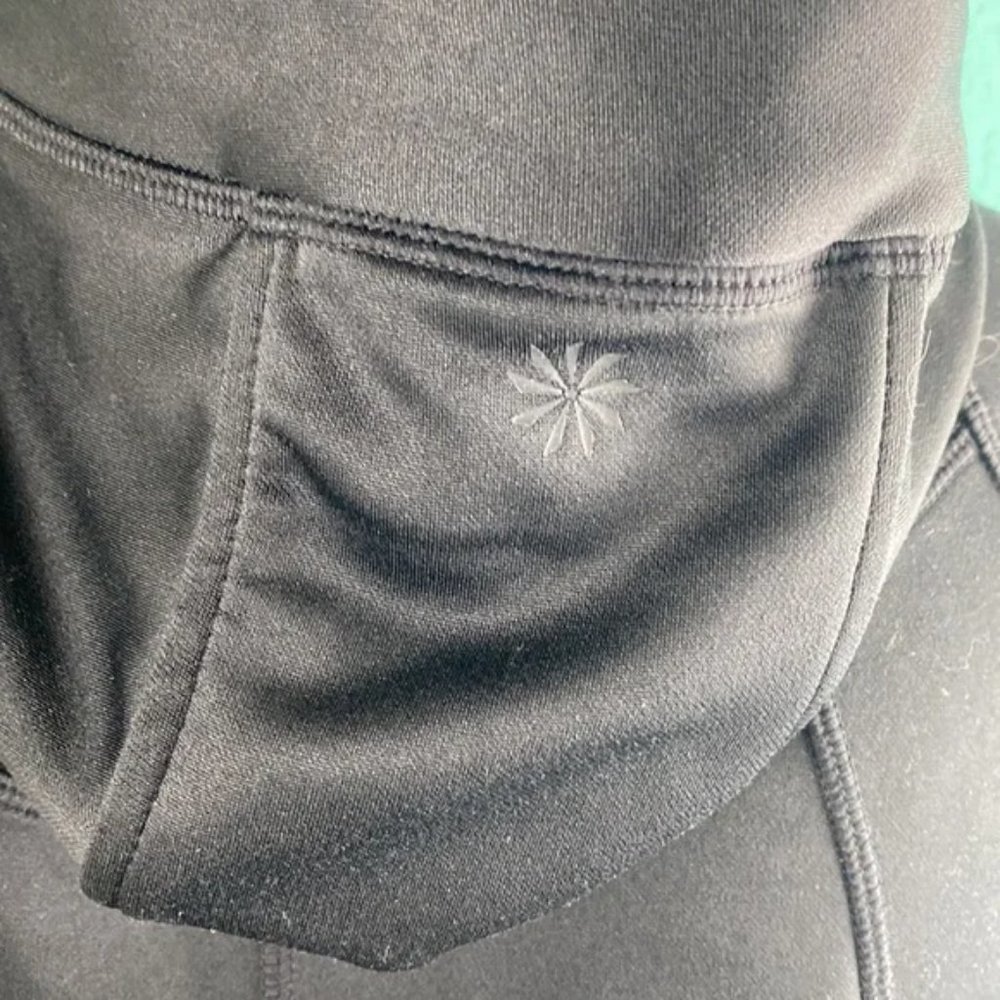 Athleta Basic Plain Black Full Zip Sweat Wick Act… - image 8